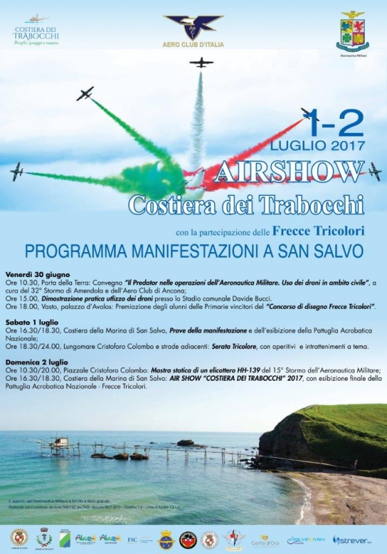 Air Show Costiera dei Trabocchi: ordinanza per la viabilità per assistere all’esibizione delle Frecce Tricolori