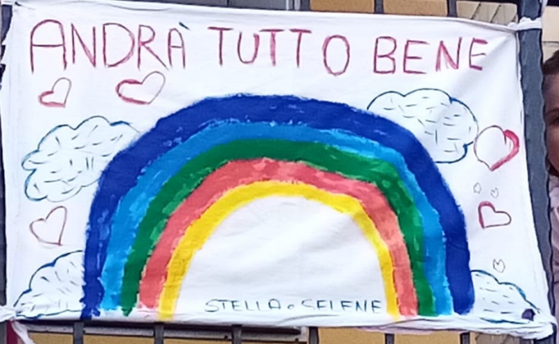 Esponiamo l’arcobaleno perché “andrà tutto bene”