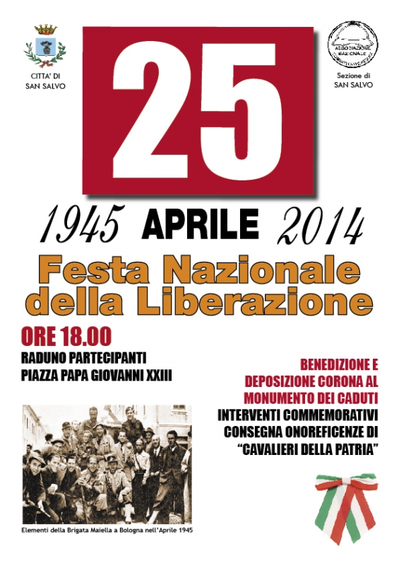 25 aprile 2014: il 69° anniversario della Liberazione