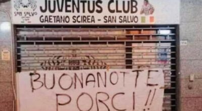 Striscione offensivo nella sede dello Juventus Club, il biasimo del sindaco Magnacca