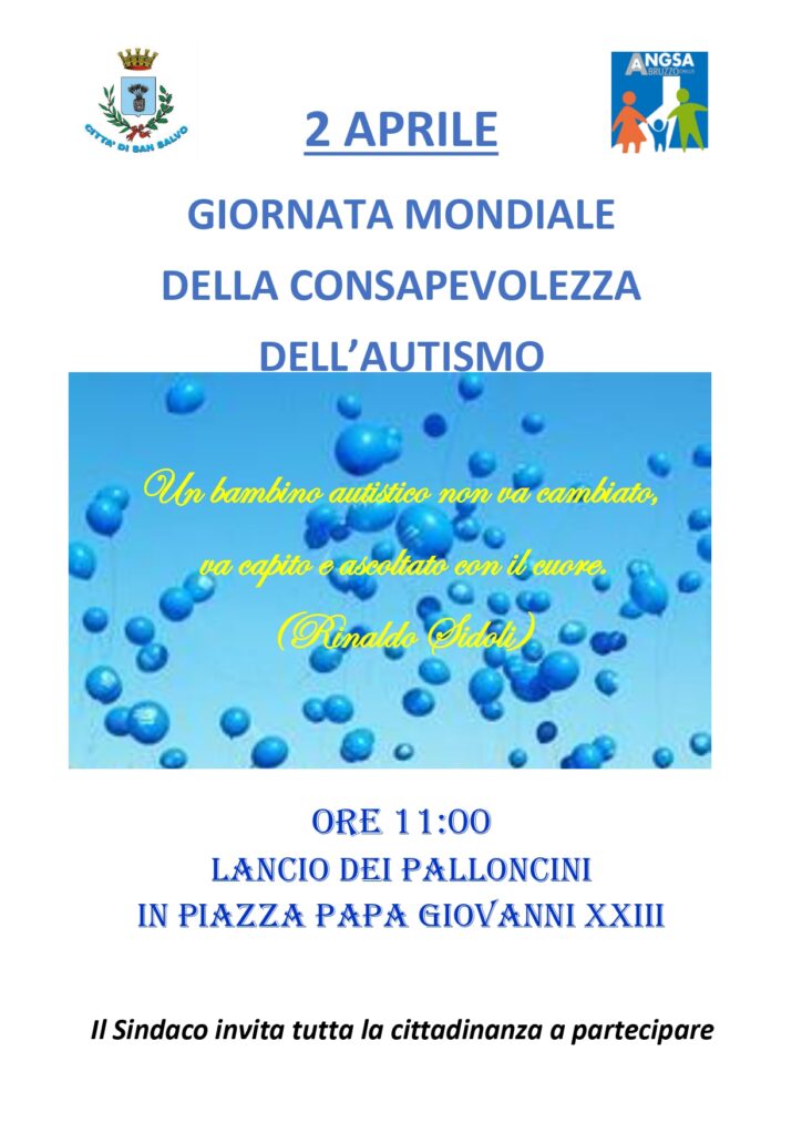 Il 2 aprile tutti in piazza per la giornata nazionale della consapevolezza dell’autismo