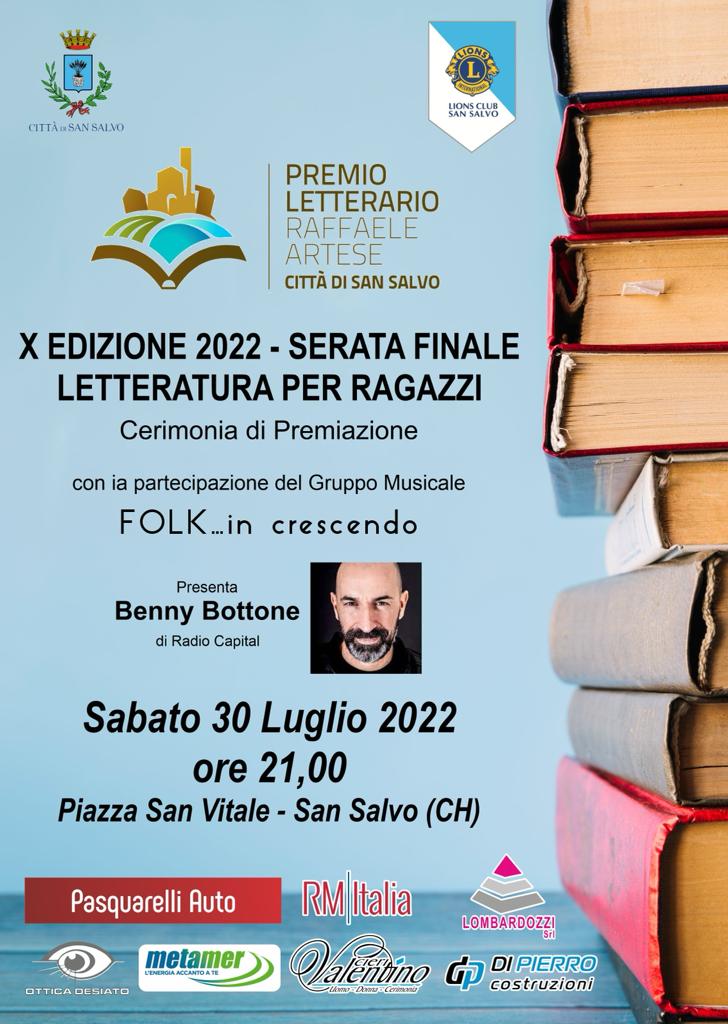 Sabato 30 la serata del Premio letterario Città di San Salvo dedicata ai giovani