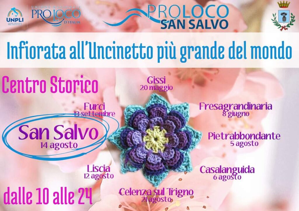 Domenica a San Salvo l’Infiorata all’uncinetto più grande del mondo