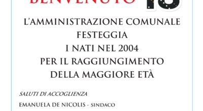 Benvenuto 18, l’invito a tutti i nati del 2004