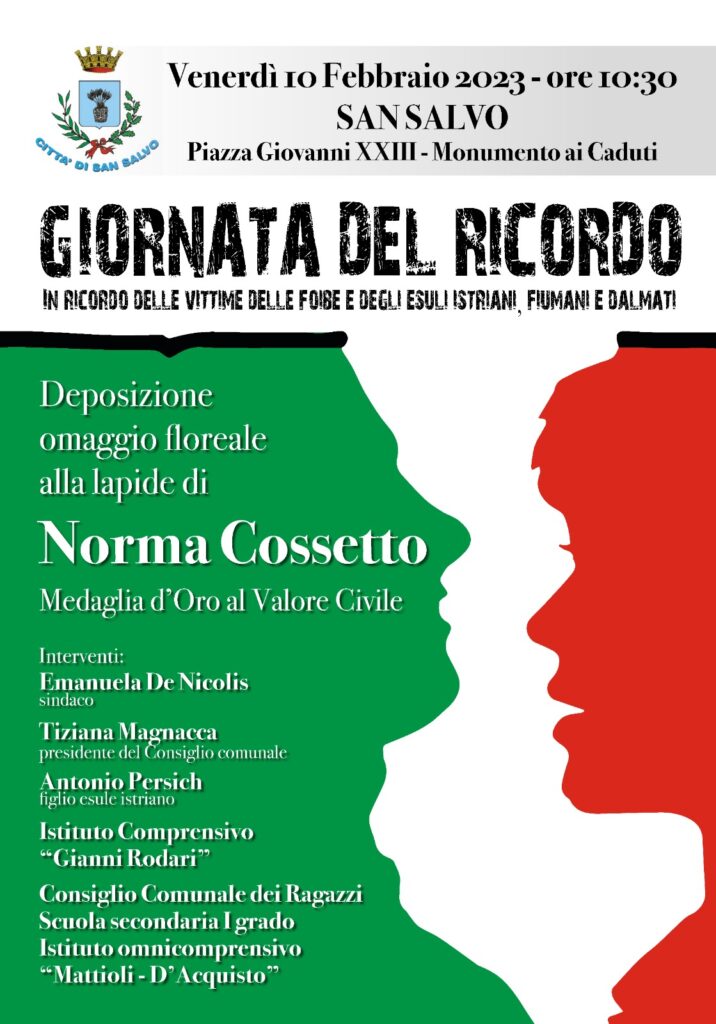 Il 10 febbraio la Giornata del Ricordo, la cerimonia alla lapide dedicata alla studentessa Norma Cossetto