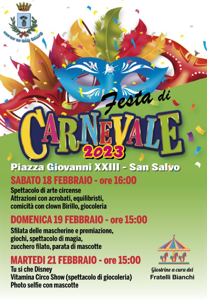 A San Salvo tre giorni dedicati al Carnevale