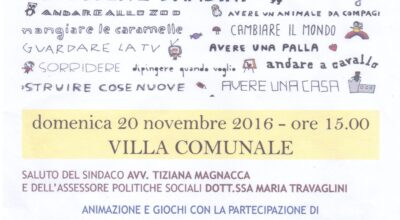 Domenica in villa comunale la Giornata internazionale dei diritti dell’infanzia e dell’adolescenza