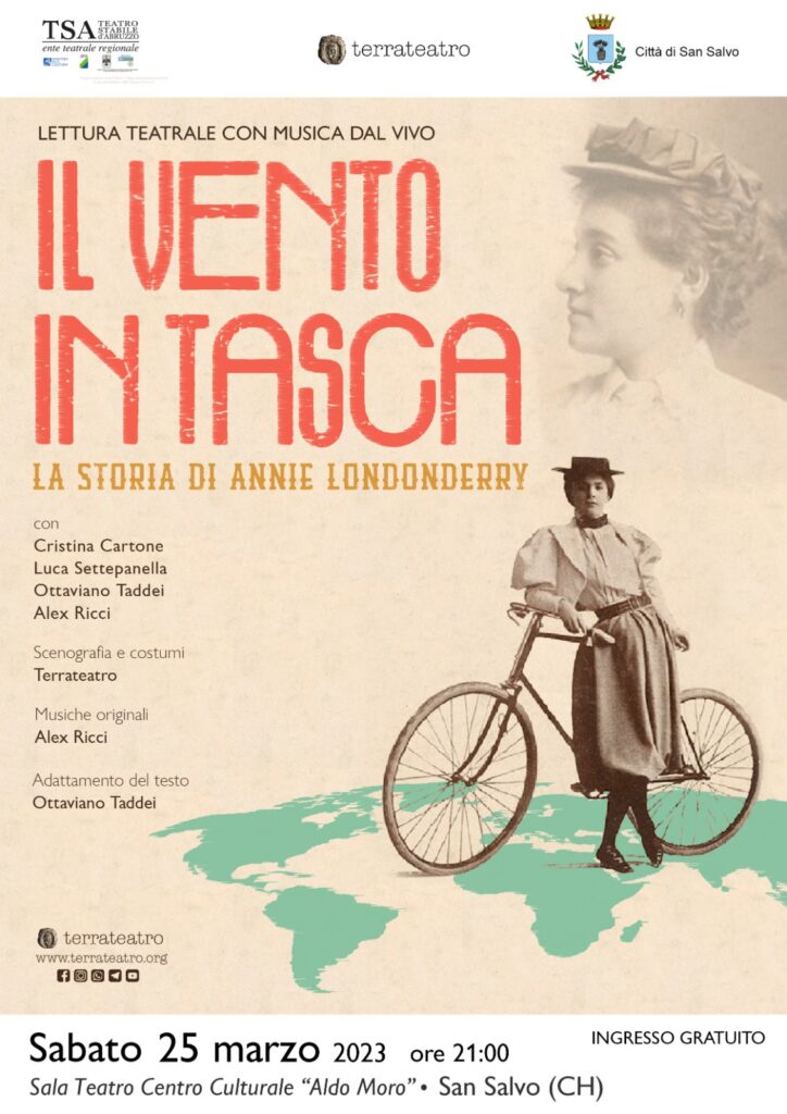 A teatro per raccontare con “Il vento in tasca”: la storia di Annie Londonderry e il suo giro del mondo in bicicletta