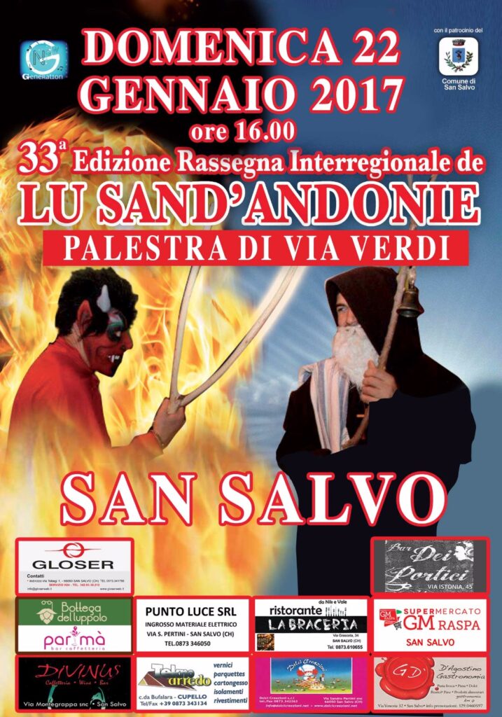 33a edizione della rassegna interregionale de Lu Sand’Andonie: domenica 22 gennaio 2017