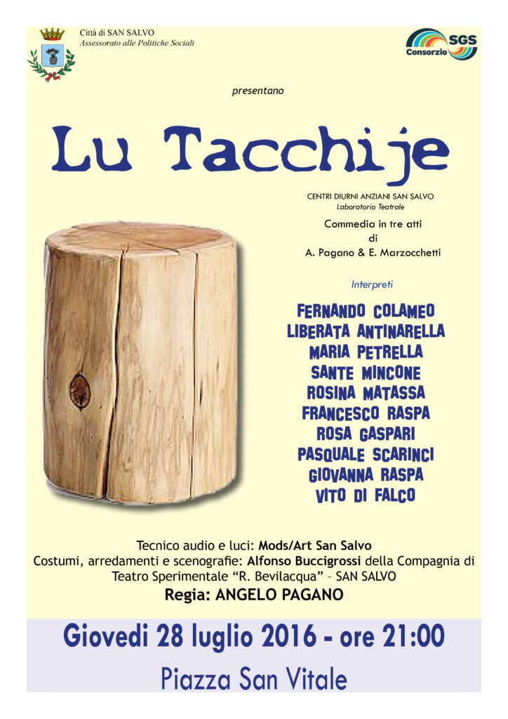 Tutti in piazza per applaudire i Centri diurni Anziani con la commedia “Lu Tacchije”