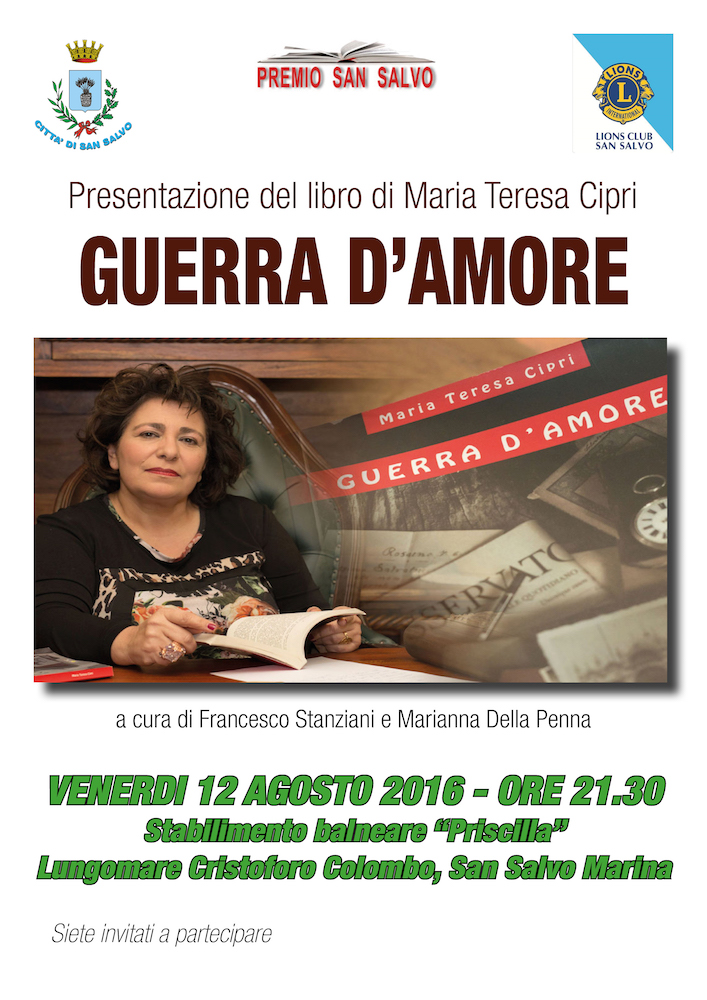 Presentazione del romanzo “Guerra d’Amore” al lido Priscilla