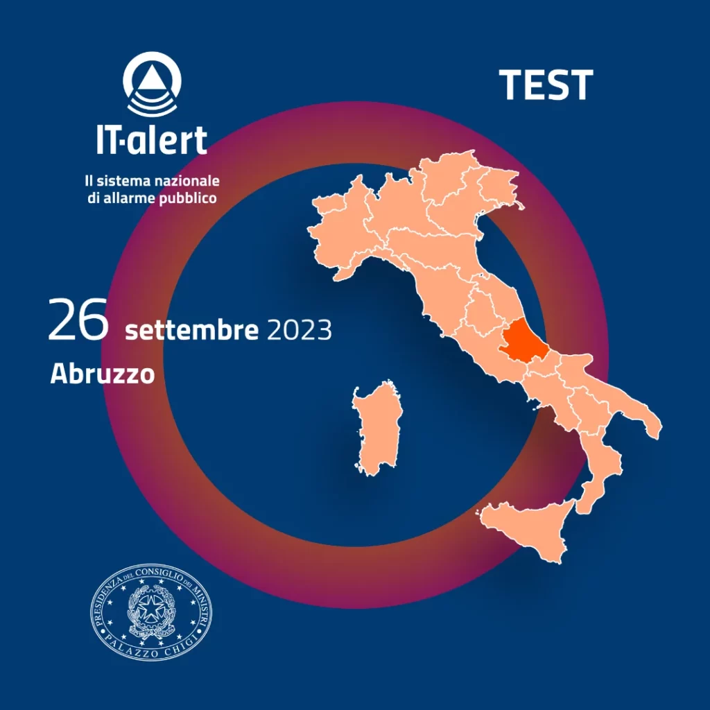 Il 26 settembre sui telefonini arriva il messaggio IT-Alert