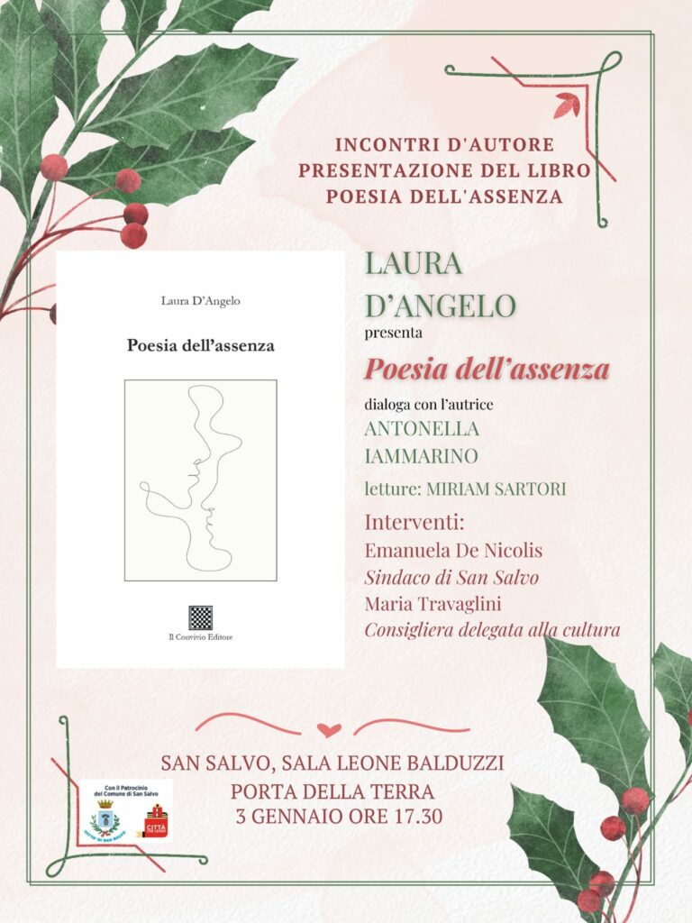 “Poesia dell’assenza”, il libro di poetica di Laura D’Angelo