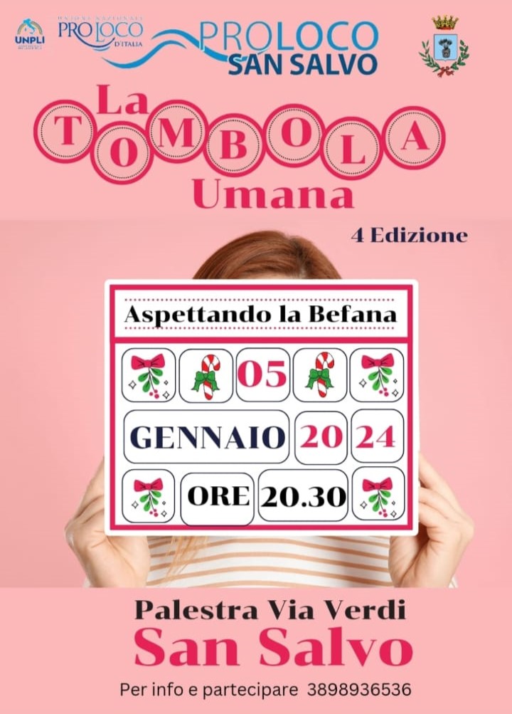 Tombola umana, appuntamento venerdì 5 gennaio