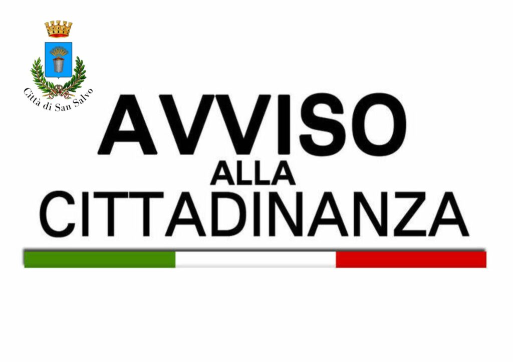 Avviso alla cittadinanza