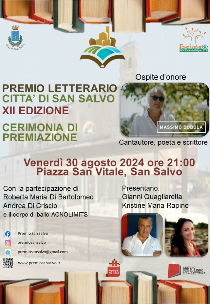 “Premio Letterario Città di San Salvo”, venerdì 30 agosto la finalissima