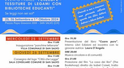 A San Salvo tre giorni di eventi dedicati ai libri e alla lettura con il Progetto “Penelope Tessiture di Legami”